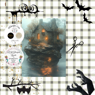 Papel De Seda Decoupage Dracula Castle na Água
