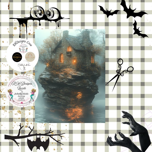 Papel De Seda Decoupage Dracula Castle na Água (Criador carregado)