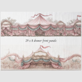Papel De Seda Decoupage Drawer Fronts Rococo Pastel Circus Tents