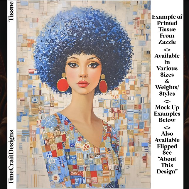 Papel De Seda Decoupage EC6R inspirada pela mulher afro-pastoríc (Criador carregado)