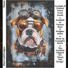 Papel De Seda Decoupage EF2R do Buldogue Steampunk Retro Industr