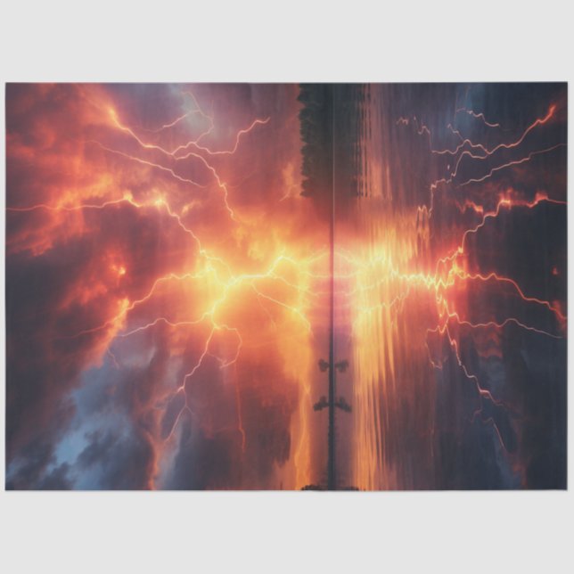 Papel De Seda Decoupage Electric Reverie Lightening Show  (Frente )