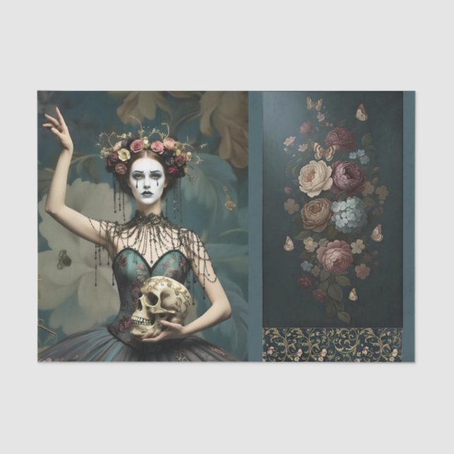 Papel De Seda Decoupage/Ephemera Sheet Vitnage Gothic Style (Frente )