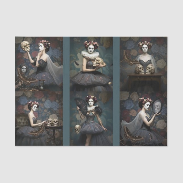 Papel De Seda Decoupage/Ephemera Sheet Vitnage Gothic Style Seid (Frente )