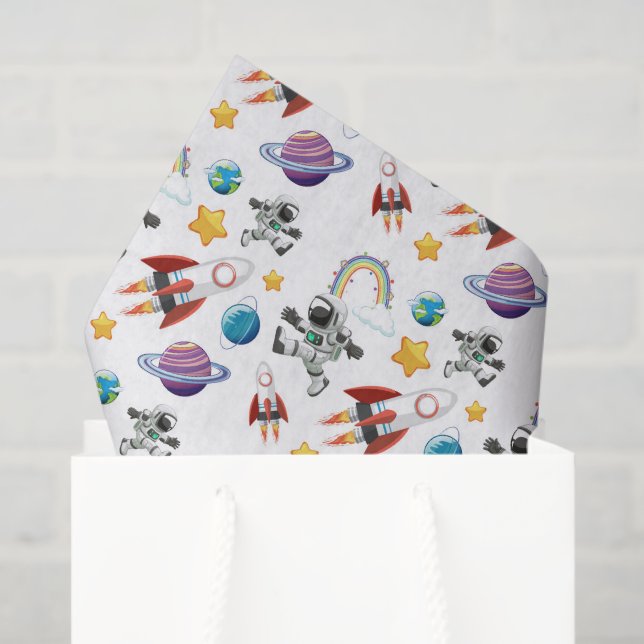 Papel De Seda Decoupage Espacial (Sacola de presentes)
