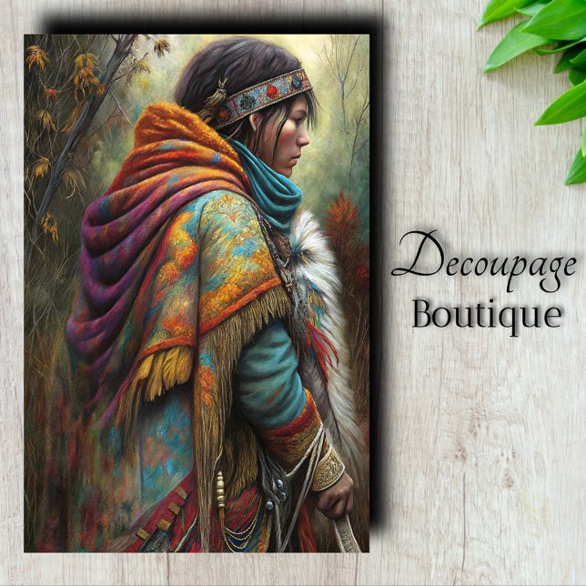 Papel De Seda Decoupage Espírito Nativo (Native Spirit Decoupage Tissue Paper)
