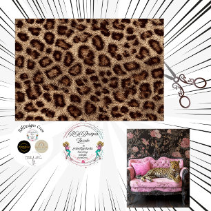 Papel De Seda Decoupage Estampa de Leopardo Textura Falsa 
