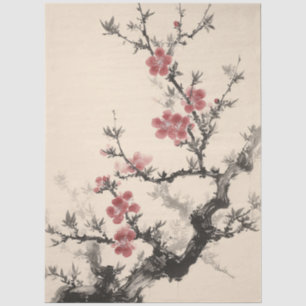 Papel De Seda Decoupage Estilo Tinta de Flor de Cerejeira