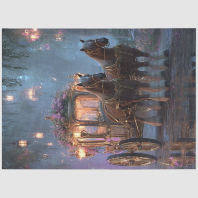 Papel De Seda Decoupage Fairytale on Carriage On Wheels Dream (Frente )