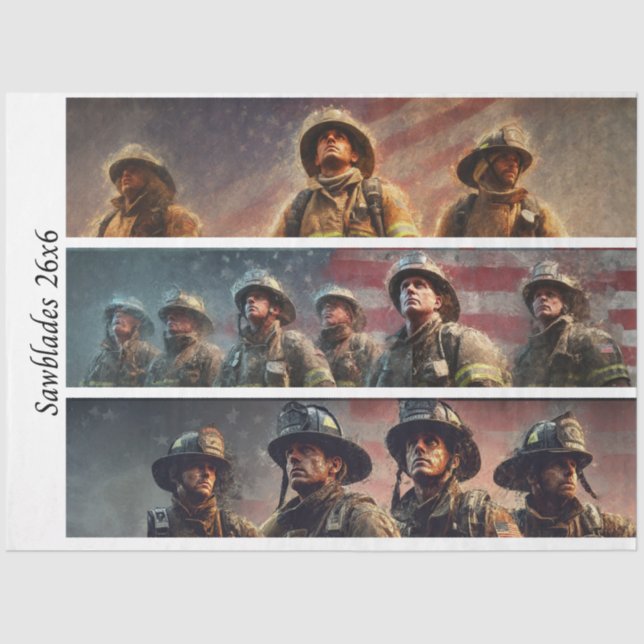 Papel De Seda Decoupage Firefighter Tribute Handsaws  (Frente )