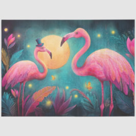 Papel De Seda Decoupage Flamingo Heather Fireflies Love Story