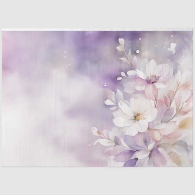 Papel De Seda Decoupage Floral 18b de Aquarela (Frente )