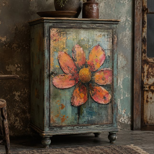 Papel De Seda Decoupage Floral Abstrato Rosa Grunge Rústico (Criador carregado)