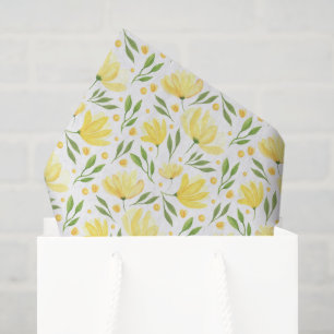 Papel De Seda Decoupage Floral Amarela