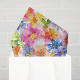 Papel De Seda Decoupage Floral Arco-Íris