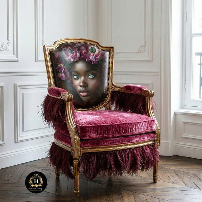 Papel De Seda Decoupage Floral de Borgonha da Mulher Africana El (Criador carregado)