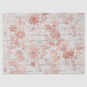 Papel De Seda Decoupage Floral Dourada do Rosa francês Vintage