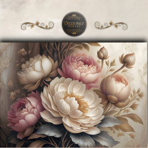 Papel De Seda Decoupage Floral Peônia Tomara Que Caia