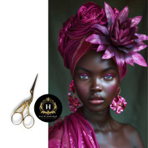 Decoupage Floral Roxa Afro-Americano Elegante