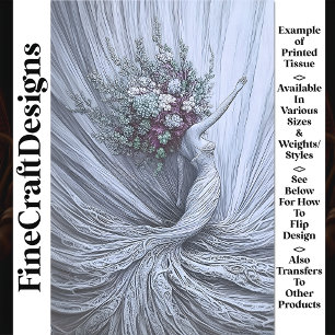 Papel De Seda Decoupage Floral W3 da Mulher Ouro Graciosa