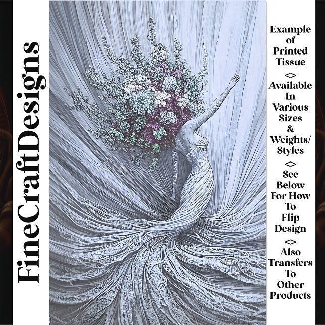 Papel De Seda Decoupage Floral W3 da Mulher Ouro Graciosa (Criador carregado)