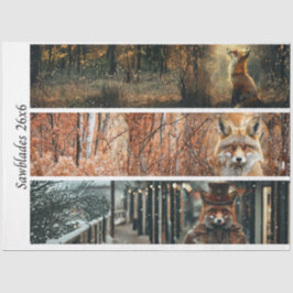 Papel De Seda Decoupage Fox Forest Scenes Handsaw Panels