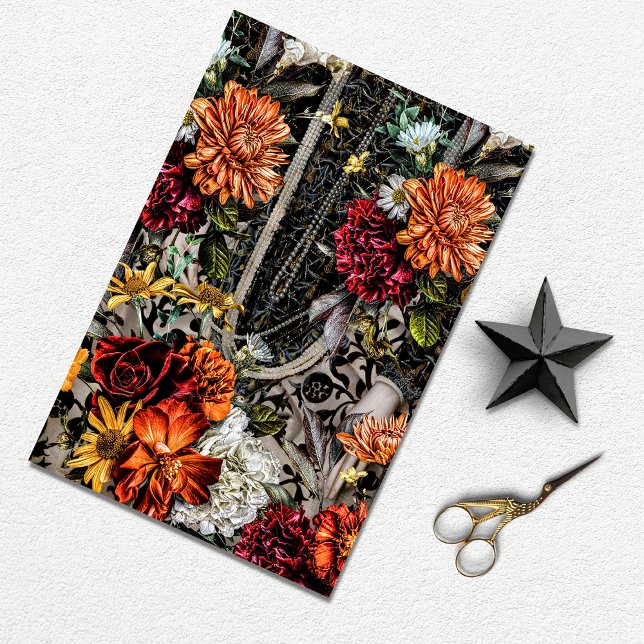 Papel De Seda Decoupage Francesa Botânica Rústica de Textura Vin (Criador carregado)