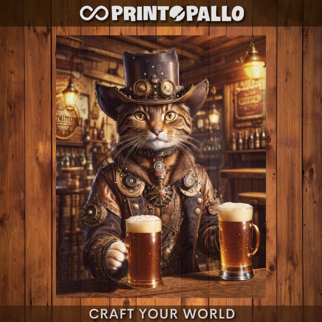 Papel De Seda Decoupage - Gato cowboy Steampunk -  (Criador carregado)