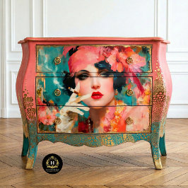 Papel De Seda Decoupage Glamouroso da Flapper Fumê
