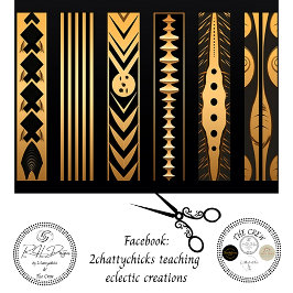 Papel De Seda Decoupage Gold Black Ornamental Patterns Inlay 