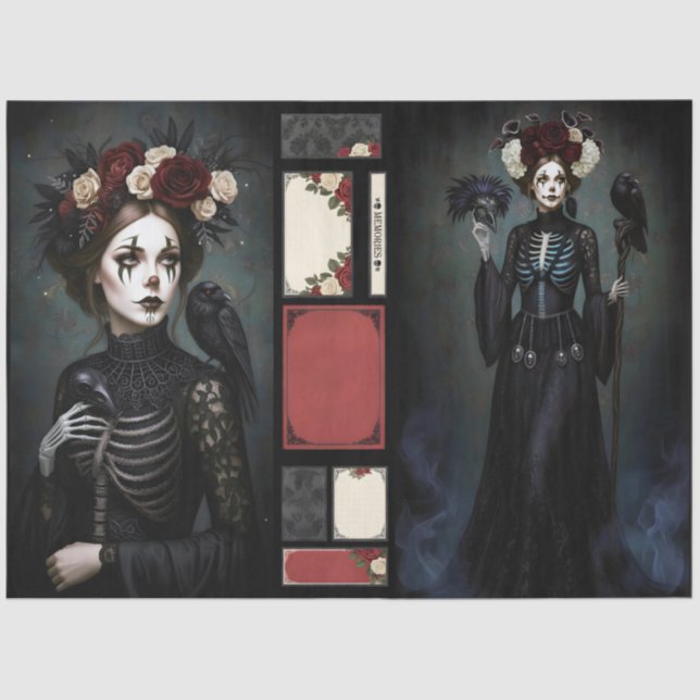 Papel De Seda Decoupage Gothic Rose Queen – Dark Romantic Art  (Frente )