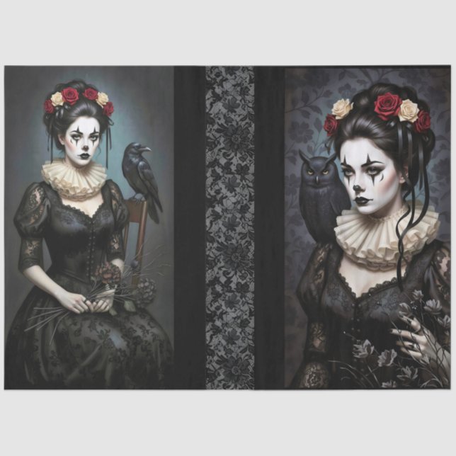 Papel De Seda Decoupage Gothic Rose Queen – Dark Romantic Art  (Frente )