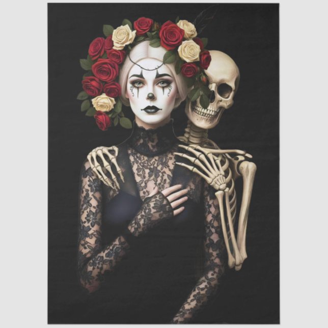 Papel De Seda Decoupage Gothic Rose Queen – Dark Romantic Art  (Frente )