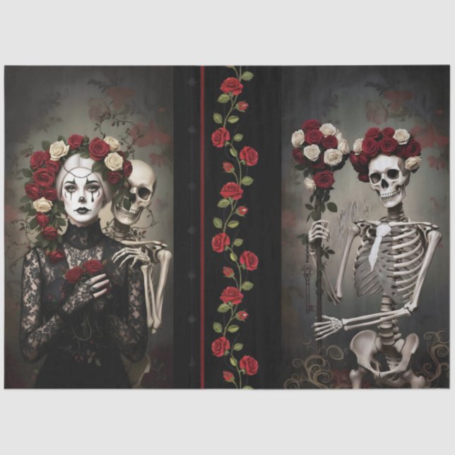 Papel De Seda Decoupage Gothic Rose Queen – Dark Romantic Art  (Frente )