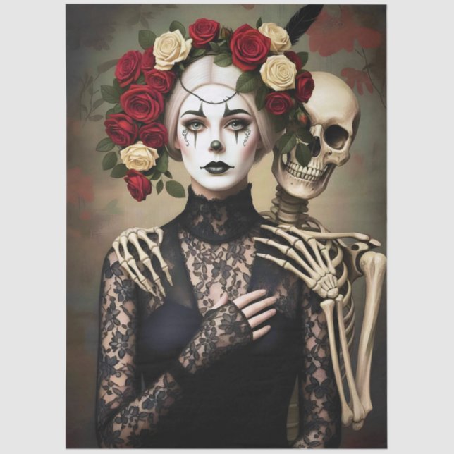 Papel De Seda Decoupage Gothic Rose Queen – Dark Romantic Art  (Frente )