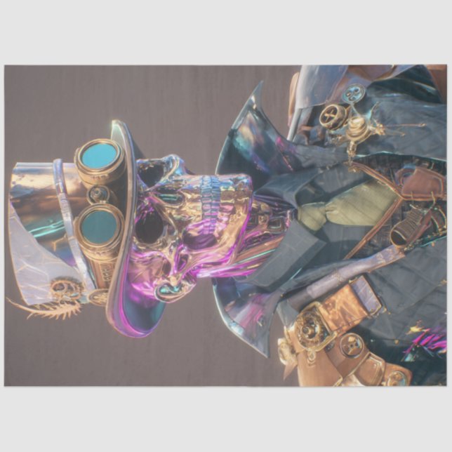 Papel De Seda Decoupage Gothic Skeleton Prism Bones (Frente )