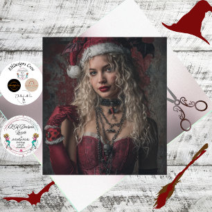 Papel De Seda Decoupage Gótico Natal Boa Bruxa em Vermelho