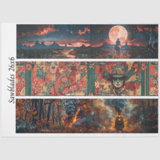 Papel De Seda Decoupage Handsaw 26x6" Western Designs 