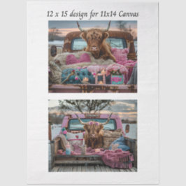 Papel De Seda Decoupage Highland Cow Valentine Truck 11x14 Canva