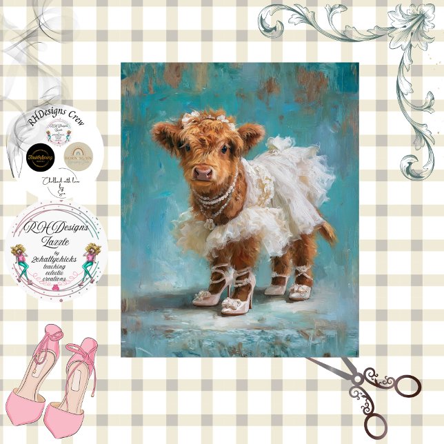 Papel De Seda Decoupage Highland Noiva Bezerro Renda Pérolas  (Criador carregado)