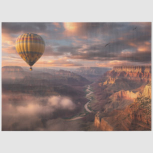 Papel De Seda Decoupage Hot Air Balon Grand Canyon Sunset