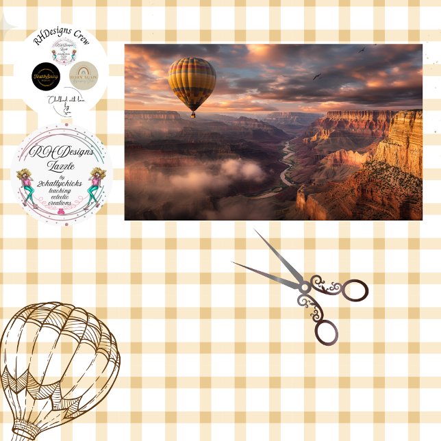 Papel De Seda Decoupage Hot Air Balon Grand Canyon Sunset (Criador carregado)