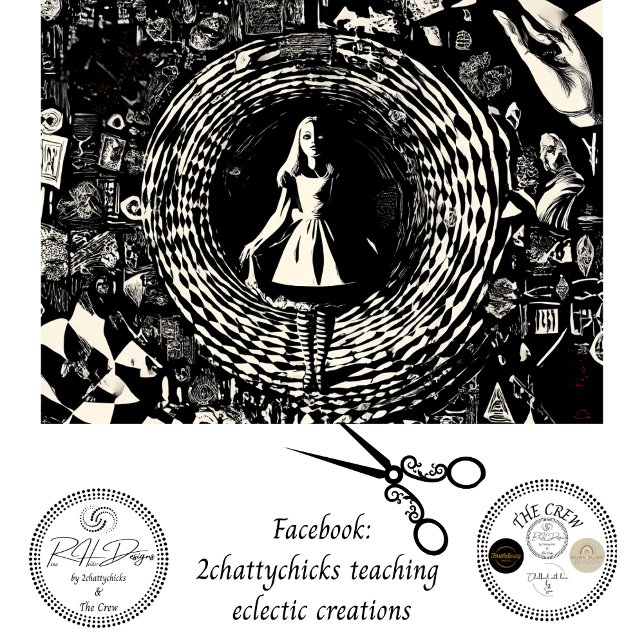 Papel De Seda Decoupage Hypnotic Wonderland Rabbit Hole Fantasy (Criador carregado)