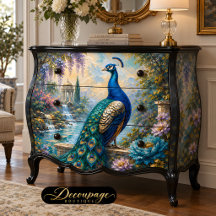 Decoupage Jardim de Água Pavão Azul