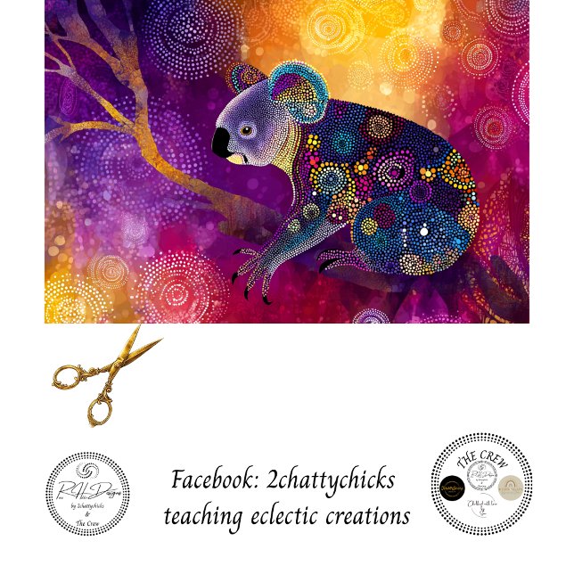 Papel De Seda Decoupage Koala Vibrante Arte Aborígene (Criador carregado)
