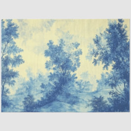 Papel De Seda Decoupage Landscape French Palavra Branca Azul