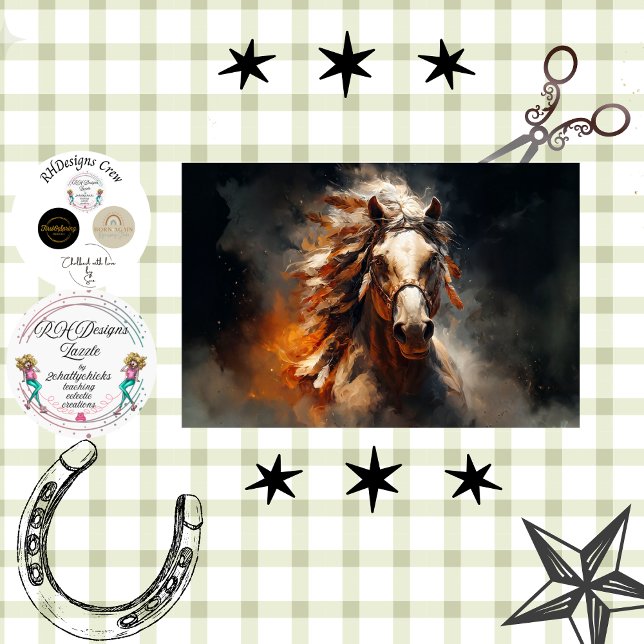 Papel De Seda Decoupage Landscape White Stallion Mystical Scene (Criador carregado)