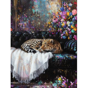 Papel De Seda Decoupage Leve Leopardo Relaxando no Luxo