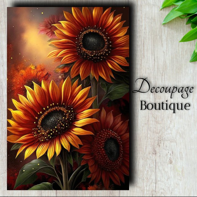 Papel De Seda Decoupage Mágico de Girassol (Sunflower Magic Decoupage Tissue Paper)