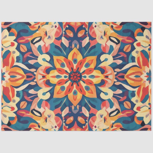 Papel De Seda Decoupage Mandala Trabalho de arte Digital Arte Ps (Frente )